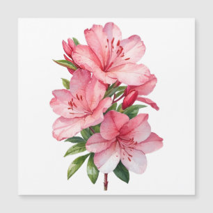 Azaleenblüten-Aquarellmalerei Magnetkarte