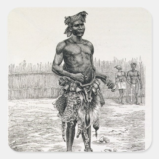 Azandeh Binsa oder Hexendoktor Quadratischer Aufkleber (Vorderseite)