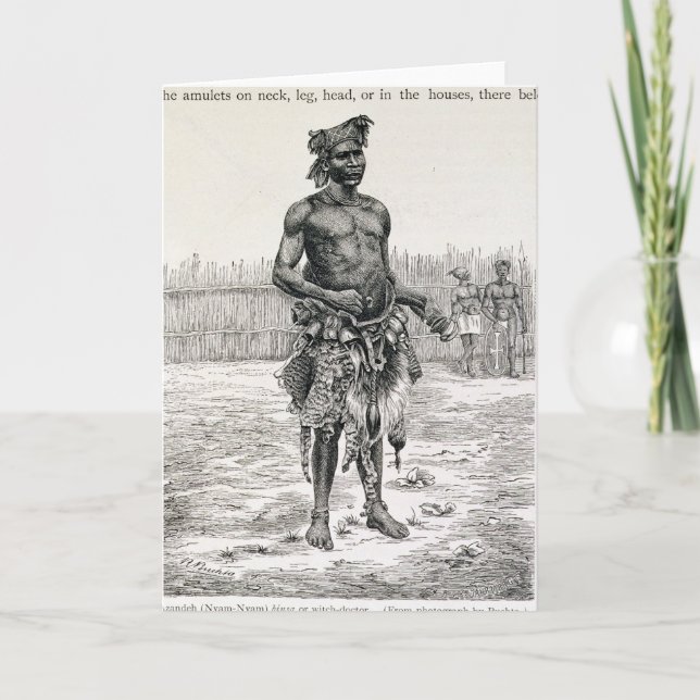 Azandeh Binsa oder Medizinmann Karte (Vorderseite)