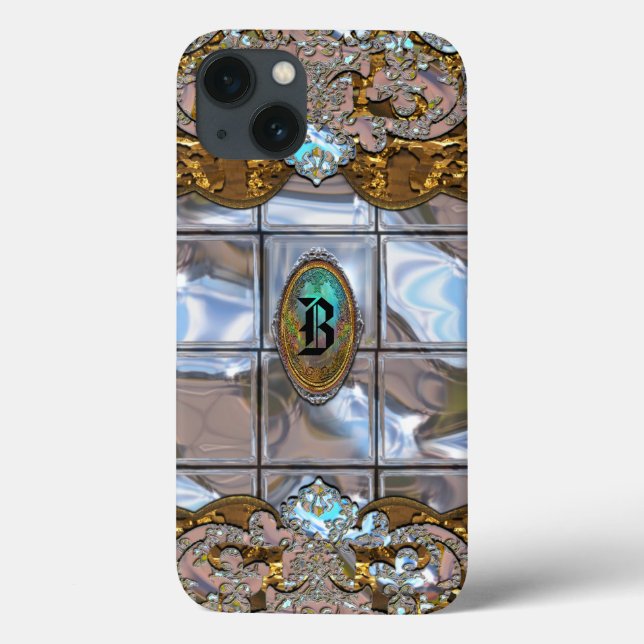 Azapothic Girly Gleemer Protected Monogram Case-Mate iPhone Hülle (Rückseite)