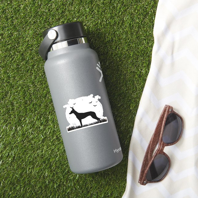 Azawakh Hund � Halloween Moon Silhouette Classic T Aufkleber (HydroFlask Insitu)
