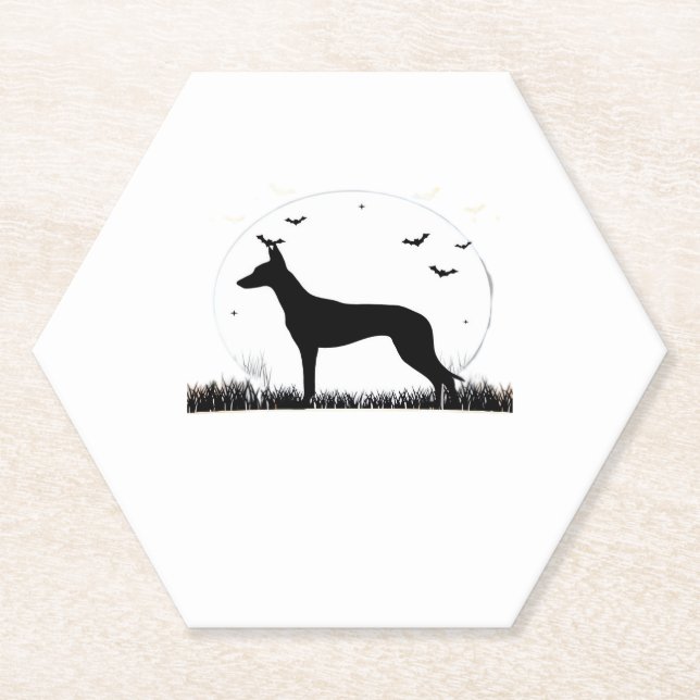Azawakh Hund � Halloween Moon Silhouette Classic T Untersetzer (Vorderseite)
