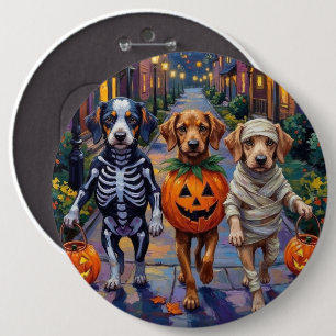 Azawakh Hunde Trick-oder-Treating Halloween-Kostüm Button
