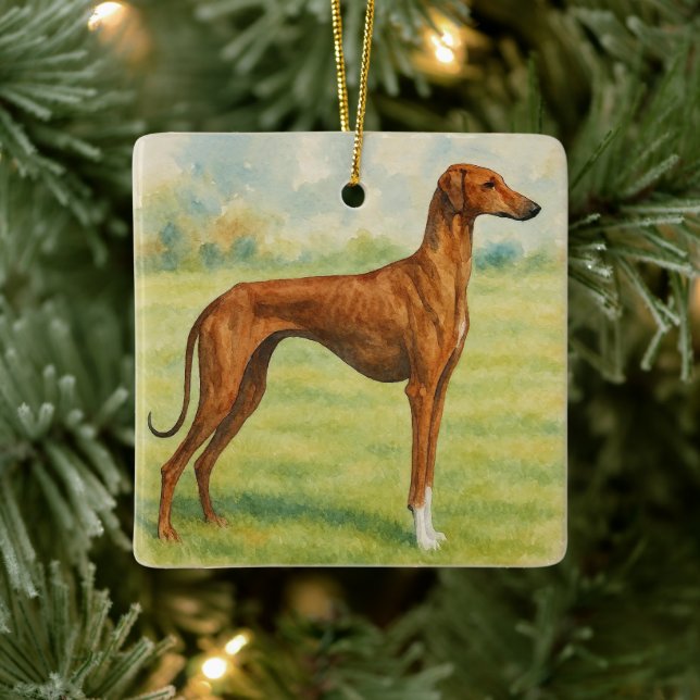 Azawakh Keramikornament (Baum)