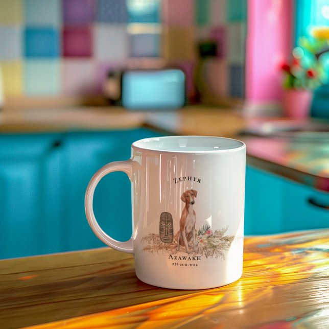 Azawakh Watercolor Dog | Monogramm Kaffeetasse (Von Creator hochgeladen)
