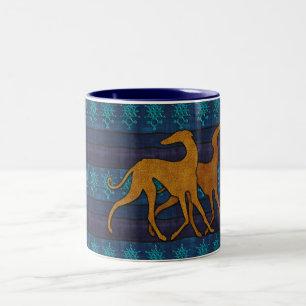 Azawakhs-Becher stilisiert Zweifarbige Tasse