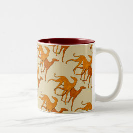 Azawakhs-Becher stilisiert Zweifarbige Tasse