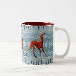 Azawakhs-Becher stilisiert Zweifarbige Tasse