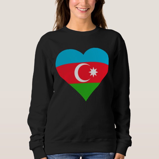 Azerbaijan Flag Heart Azerbaijan  Love Azerbaijan Sweatshirt (Vorderseite)