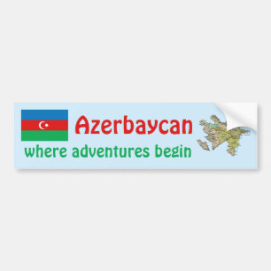 Azerbaijan-Flagge und Karten-Autoaufkleber Autoaufkleber