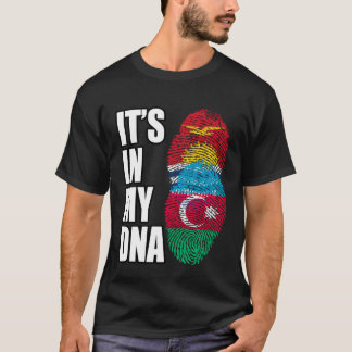 Azerbaijani And Kiribati Mix DNA Heritage Flag T-Shirt