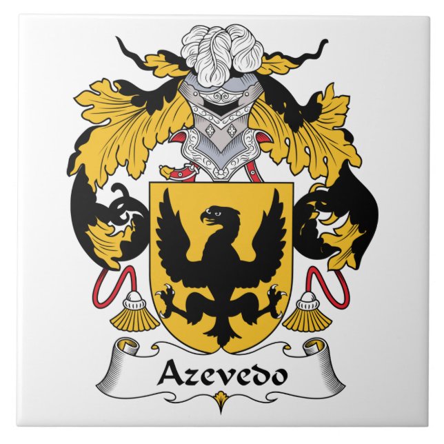 Azevedo Familienwappen Fliese (Vorderseite)