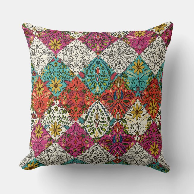 Aziza-Patchwork Kissen (Vorderseite)