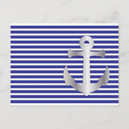 Aziza Stripes & Marine Blue Seaman Postkarte