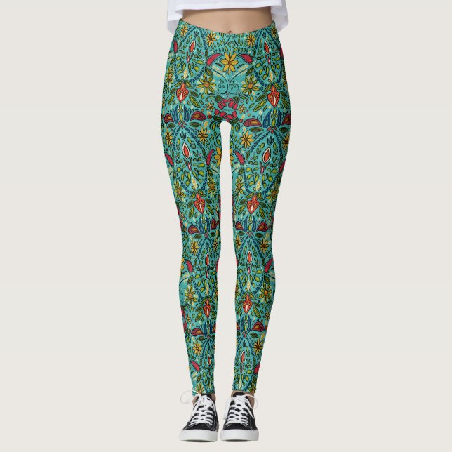 Aziza Türkis Leggings (Vorderseite)
