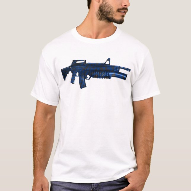 Azmodeus Camouflage blaues M16, T - Shirt (Vorderseite)
