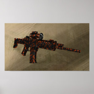 Azmodeus Red Camouflage ACR Rifle, Poster