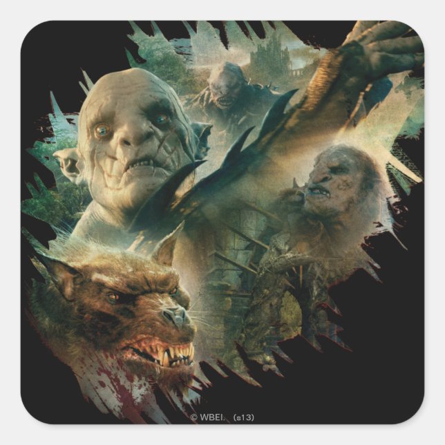 Azog, Narzug und Bolg Graphic Quadratischer Aufkleber (Vorderseite)
