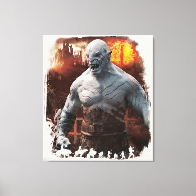 Azog & Orcs Silhouette Graphic Leinwanddruck (Vorderseite)