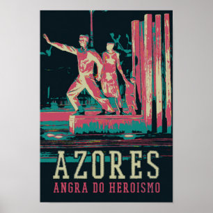 Azoren Angra do Heroismo Illustration Portugal Poster