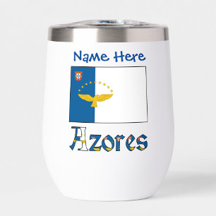 Azoren Azoreanische Flagge Blau Personalisierung 
