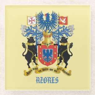 Azoren Coat of Arms Glass Beverage Coaster Glasuntersetzer