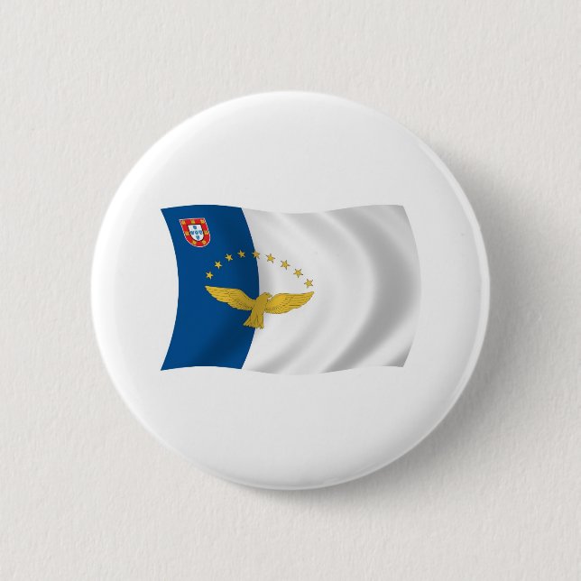 Azoren-Flagge-Button Button (Vorderseite)