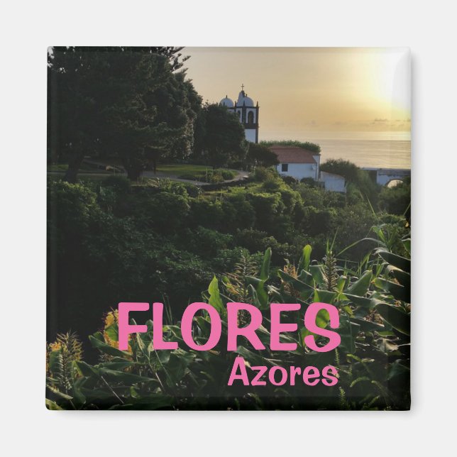 Azoren: Flores Panorama Küche Magnet (Vorne)
