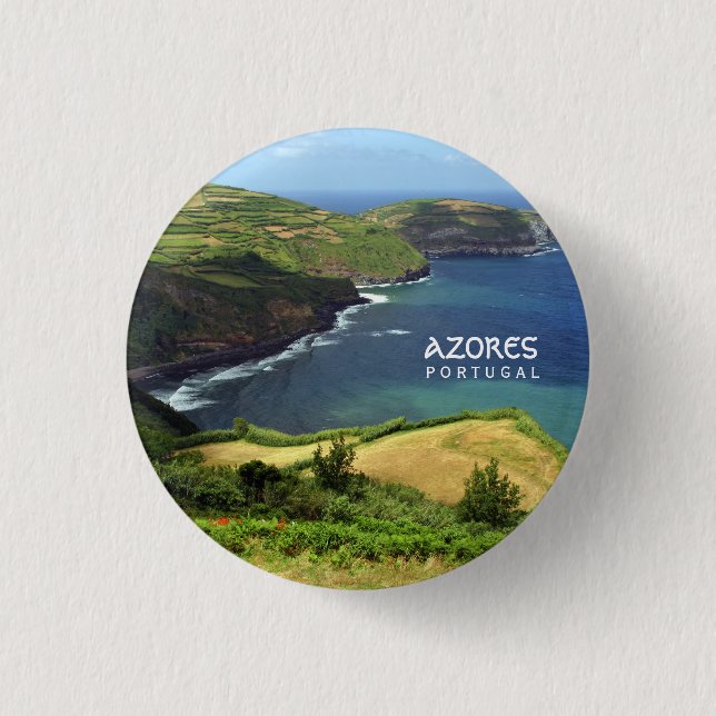 Azoren Foto, Portugal Button (Vorderseite)