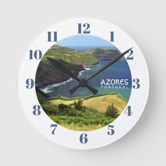 Azoren Foto, Portugal Runde Wanduhr (Vorderseite)