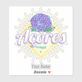 Azoren Hydrangea Blume Island Portugal Vintag Aufkleber