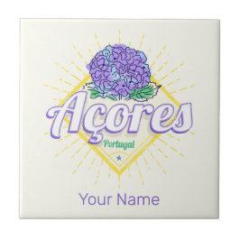 Azoren Hydrangea Blume Island Portugal Vintag Fliese