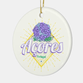 Azoren Hydrangea Blume Island Portugal Vintag Keramik Ornament