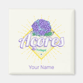 Azoren Hydrangea Blume Island Portugal Vintag Magnet