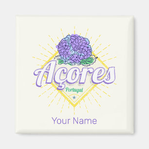 Azoren Hydrangea Blume Island Portugal Vintag Magnet