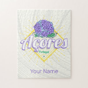 Azoren Hydrangea Blume Island Portugal Vintag Puzzle