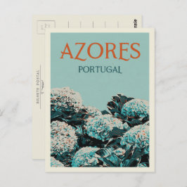 Azoren-Hydrangeas-Beispiel Portugal Postkarte