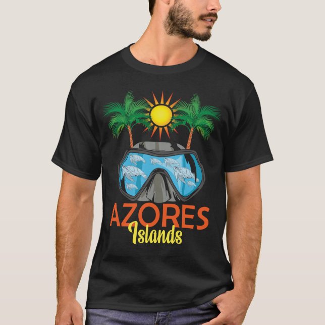 Azoren Inseln Portugal Urlaub T-Shirt (Vorderseite)