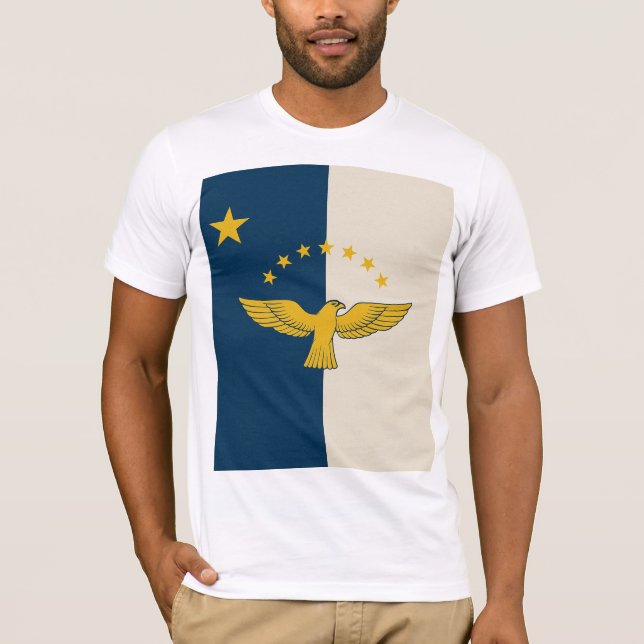 Azoren - Inspiriert T - Shirt mit Flagge Portugals (Vorderseite)