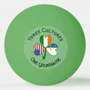 Azoren Irland USA Kleeblatt Flagge Personalisiert Tischtennisball