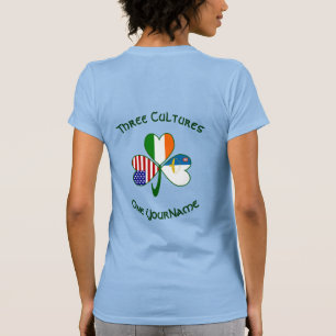 Azoren Irland USA Shamrock Flag Personalisieren Fr T-Shirt