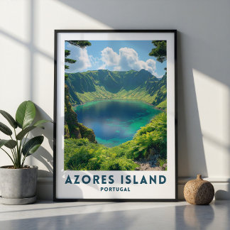 Azoren Portugal Reiseplakat Wandkunst Poster