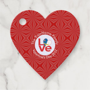 Azoren Rot LOVE Flag Personalisiert  Geschenkanhänger