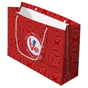 Azoren Rot LOVE Flag Personalisiert Große Geschenktüte