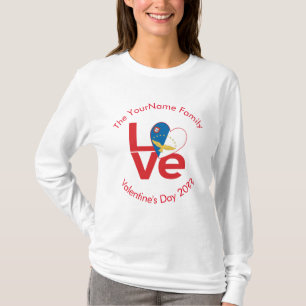 Azoren Rot LOVE Flag Personalisiert  T-Shirt