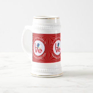 Azoren Rot LOVE Flagge Personalisiert  Bierglas