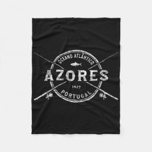 Azoren Vintage gekreuzte Angelruten  Fleecedecke
