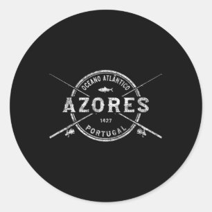 Azoren Vintage überfischte Fangrouten Runder Aufkleber