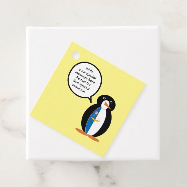 Azoren Vortrag von Penguin Personalisiert Geschenkanhänger (Beispiel)
