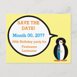 Azorenflagge Frau Penguin Save the Date Ankündigungspostkarte